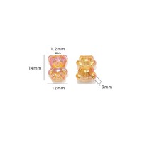 Perles en verre émaillé 3D en forme d'ours, trou moyen 12x14mm, pour pendentifs, colliers DIY, breloques de téléphone, accessoires et matériaux colorés