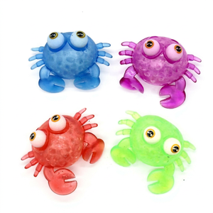 Juguetes de silicona al por mayor: Cangrejo de ojos grandes, animales blandos, cuentas antiestrés, pelota antiestrés de 9 cm, paquete a granel - Product Image 1