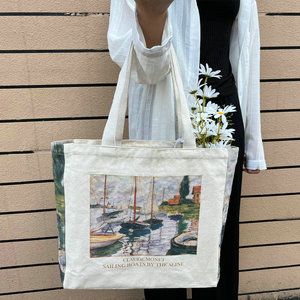 Mới thời trang nghệ thuật in mô hình công suất lớn Tote Túi tái chế và thân thiện với môi trường mua sắm túi nhà sản xuất - Product Image 6