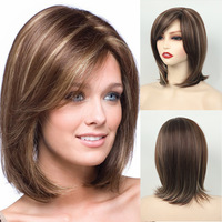 Perruques synthétiques haut de gamme en gros, style européen et américain, coupe bob avec frange latérale, courtes et droites, résistantes à la chaleur
