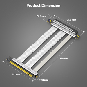 Tốt nhất thương hiệu <span class=keywords><strong>PCI</strong></span>-e <span class=keywords><strong>Express</strong></span> để <span class=keywords><strong>PCI</strong></span> Adapter 16X linh hoạt Riser Cáp PCIe 5.0 (180 độ) GPU Thẻ mở rộng - Product Image 6