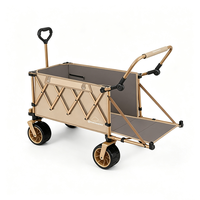 Chariot de camping pliable portable en métal durable avec roues pivotantes pour la vente ambulante en extérieur – Qualité supérieure