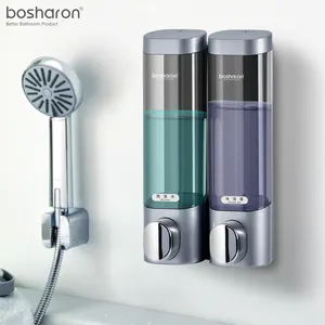 300Ml * 2 Hiện Đại Nhà Sản Xuất Treo Tường Khách Sạn Phòng Tắm Tắm Dầu Gội Dispenser Set,2 Trong 1 Kép Đôi Xà Phòng Lỏng Dispenser