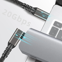 Kabel USB C 3.2 Gen 2 Tipe C ke USB C 20Gbps 4K 60HZ Video VR Kabel Data 5A 100W PD Pengisian Cepat untuk Laptop Macbook Pro iPad