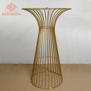 Elegant <strong>Gold</strong> Wire Stainless Steel Base <strong>Round</strong> Glass Bar <strong>Table</strong> Modern Luxury Cocktail <strong>Table</strong> for Wedding Banquet Hotel Event Decor - Product Image 4