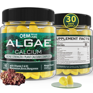 Label pribadi ganggang kalsium Gummies 600mg dengan Vitamin D3 Magnesium mangan kalsium suplemen untuk kesehatan tulang - Product Image 1