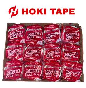 Hoki 24mm X 10 yardas 80mic Cinta doble Fijación fuerte Tejido fácil de rasgar Acrílico Fusión en caliente confiable para manualidades Decoraciones Limpiar - Product Image 4