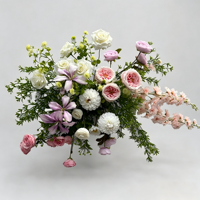 Guirlande florale artificielle rose et violette style forêt, boule de fleurs, chemin de table pour mariage, arrangement floral pour décoration d'allée de fête