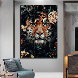 Poster di Animali, Tigre e Leoni, Arte Murale della Giungla su Tela, Quadri Decorativi per Soggiorno, Decorazioni per la Casa - Product Image 4