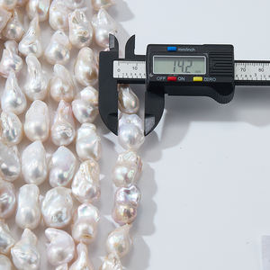 סיטונאי מים מתוקים לבנים טבעיים מבריקים לא סדירים חרוזים גדולים בארוקיים גדול להכנת תכשיטים - Product Image 3