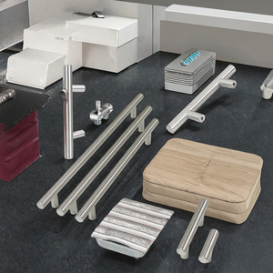 Gagang Furnitur AKADA Modern Multi-Fungsi Model T Berongga Bahan Stainless Steel untuk Lemari Dapur, Kamar Mandi, Pintu, dan Laci - Product Image 3