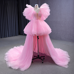 Jancember 222131 Chic Short Pink Vestidos de noche para mujer Vestidos con tren - Product Image 4
