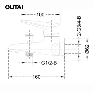 Cold and Hot <strong>Wall</strong> <strong>Mount</strong> Bathroom Bathtub Faucet Bath <strong>Shower</strong> <strong>Mixer</strong> <strong>Taps</strong> - Product Image 2