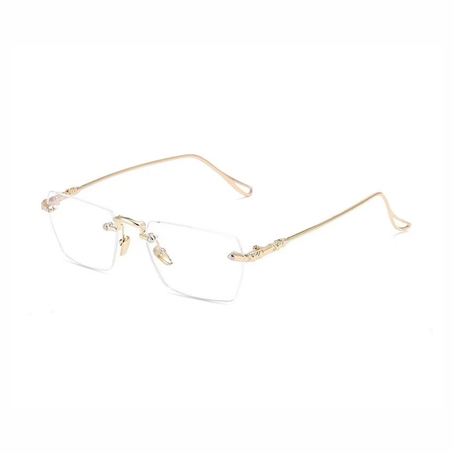 High Quality Custom Retro Optical Glasses Beautiful Metal Spectacle Frame with Latest Style Rimless Design for Computers