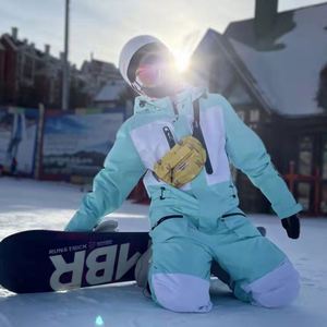 New One-piece Ski <b>Suit</b> Men and <b>Women</b> <b>Suit</b> Single-board Double-board Warm Windproof Waterproof <b>Snow</b> <b>Suit</b> Ski Pants - Product Image 5