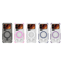 Coque de téléphone antichoc de luxe pour 17 Pro Max avec protection renforcée, design rotatif à 360°, chargement magnétique sans fil, anneau TPU+PC