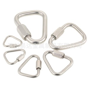 Mosquetones ovalados de acero inoxidable en forma de C con anillos de retención a presión, estándar métrico, carga general, uso general - Product Image 1