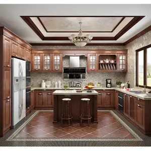 Modern Classical Curved U Shape Rta Shaker Wooden Door Custom Solid Wood White Mobile Kitchen Cabinet