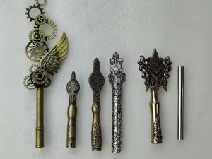 Piuma antico Copperplate con penna obliqua inserto inserto connettore puntale Freeule Globus calligrafia penna porta pennino in metallo - Product Image 6