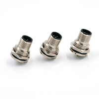 Conector Industrial KRONZ M12 Macho de 5 Pines, Código A, Resistente, Chapado en Oro, Montaje en Panel con Copa de Soldadura, IP67, Alta Resistencia, Temperatura Ambiente