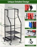 Rangement de sacs de golf Organisateur de garage Support de sac de golf Support de rangement de sacs de golf simple avec roues