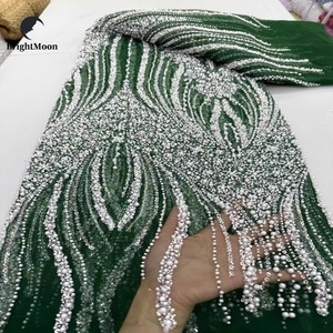 럭셔리 레드 튤 메쉬 자수 레이스 패브릭 스팽글 여아 액세서리를위한 여성용 웨딩 파티를위한 새로운 페르시 네트 레이스 - Product Image 3