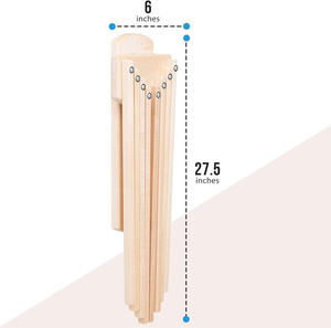 Cintre pliable en bois support <span class=keywords><strong>pliant</strong></span> rétractable support mural étendoir à <span class=keywords><strong>linge</strong></span> pour salle de bain intérieure - Product Image 3