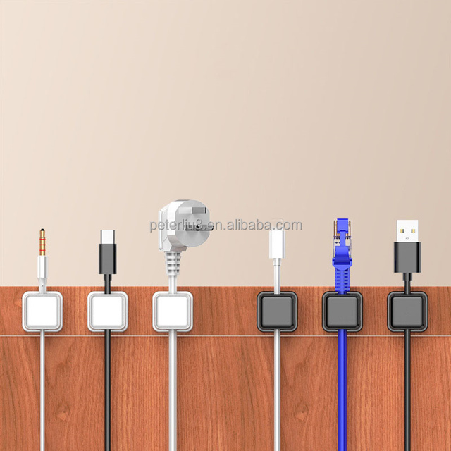 Magnetic Cable Clips Cord Organizer, Under Desk Cable Management Adhesive Wire Holder Organizer for Home Office Desk Car Wall