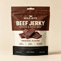 Kemasan Pouch Stand Up Resealable Food Grade untuk Daging Sapi Kering, Camilan Daging Kering, Cetak Logo Custom, Kantong Kemasan Makanan Ziplock
