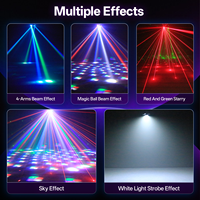 Projecteur LED mobile 70W à 4 bras, faisceau laser, stroboscope, boule magique, lampe DMX512, éclairage de scène activé par le son pour bar, karaoké, fête, discothèque
