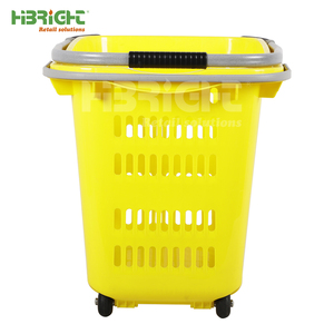 Giỏ mua sắm siêu thị, giỏ mua sắm có bánh xe, màu sắc và logo tùy chỉnh theo nhà máy - Product Image 5