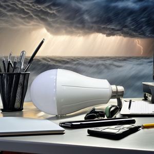 Ampoule LED d'urgence rechargeable 6000K/15W à piles E27 pour pannes de courant et situations d'urgence - Product Image 4