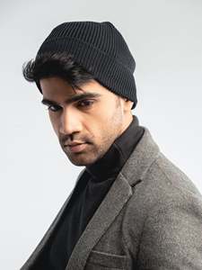 Nouveau bonnet 100 % acrylique personnalisé avec logo, bonnets d'hiver tricotés à revers court, chauds, en coton, avec impression unie style Swag - Product Image 3