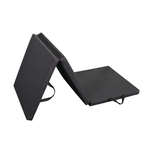 Estera de ejercicio de espuma gruesa de tres pliegues de nailon/cuero personalizada de fabricante 6 'x 2' con borde y asas para gimnasia - Product Image 3