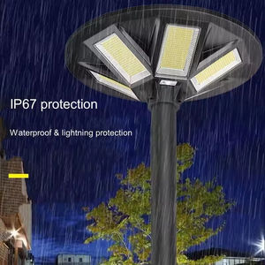 Lampe de jardin solaire extérieure haute puissance ultra-lumineuse, nouveau lampadaire de cour pour collectivités rurales, type soucoupe volante - Product Image 2