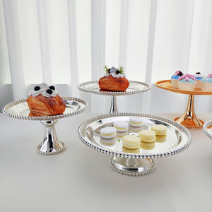 Plateau de luxe en métal argenté pour fruits et desserts, présentoir à gâteaux pour pâtisserie, fête, décoration de mariage - Product Image 4