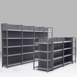 Rak Gondola Logam Berat Tahan Lama Dua Sisi Langsung dari Pabrik, Rak Display Kayu untuk Toko Swalayan & Ritel - Product Image 2