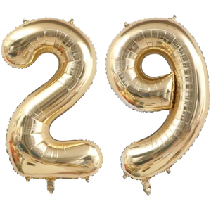 Ballons Chiffres Dorés Blancs Élégants Grande Taille (40 Pouces) Gonflables pour Anniversaire, Mariage, Fête, Événement, Décoration Photo - Product Image 1