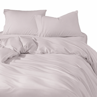 Ensemble de literie Queen 3 pièces en coton tissé 300 fils, uni, moderne et simple, avec drap plat, lavable en machine et personnalisable
