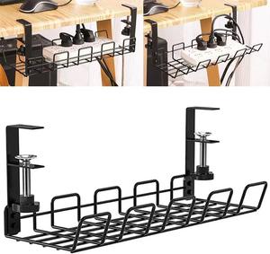 Hierro debajo de la <span class=keywords><strong>Mesa</strong></span> marco de gestión de cables estante de almacenamiento de cables enchufe cesta colgante ranura agujero - Product Image 1