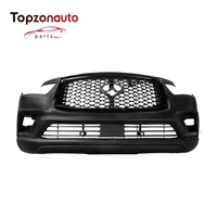 Topzonauto pour Infiniti QX80 2018-2022 – Kit complet de pare-chocs avant avec calandre, garniture et feux antibrouillard – Références OEM 62022-6GW0A, 62310-6GW0A
