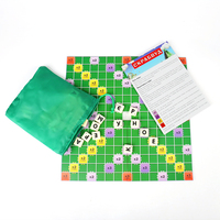 Jeu de société éducatif en papier écologique personnalisé OEM avec tuiles de lettres, supports, sac de rangement en tissu et boîte cadeau
