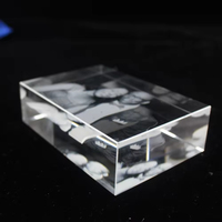 Cadre photo personnalisé en cristal K9 avec gravure laser 3D, cube en cristal vierge avec sublimation HBL