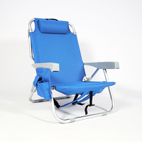 Hitree usine haute qualité été plage chaise pliante en aluminium confortable Portable léger sac à dos chaise de plage