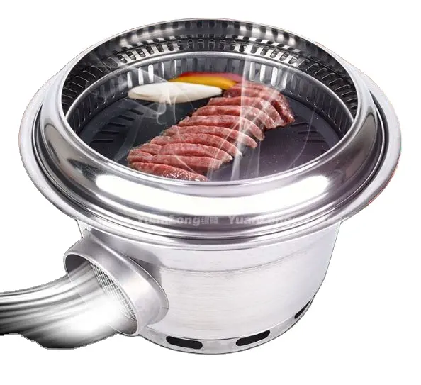 New Style Stainless Steel Household Charcoal Grill Easily Assembled Indoor Charcoal BBQ Grill