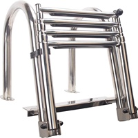 Vente directe d'usine, matériel marin Shanghang, échelle de bateau télescopique pliable à 4 marches en acier inoxydable 304/316