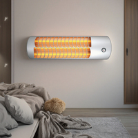 Radiateur électrique à quartz portable 1800W avec thermostat réglable, télécommande, éclairage, protection contre la surchauffe et dispositif anti-renversement