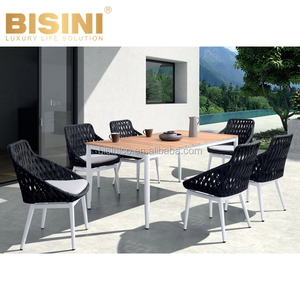 Stile nordico Corda Nera Da Tavolo In Rattan di Vimini e Lato di Alluminio del Metallo e Divani Singoli Outdoor mobili Da Giardino Per Il Tempo Libero Divano set - Product Image 3