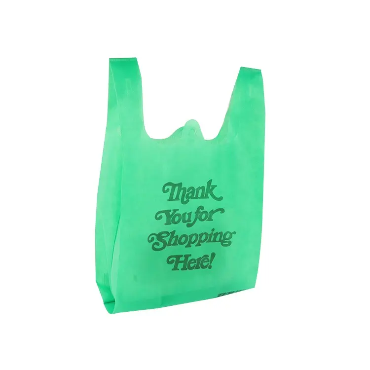 Grand sac de supermarché non tissé d'épicerie imprimé avec logo personnalisé sac de remerciement en gros