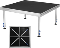 Plateforme de scène portable 4'x4', plateforme en aluminium jusqu'à 1900 livres, hauteur réglable de 24 à 41 pouces, scène pour événements, mariages, concerts
